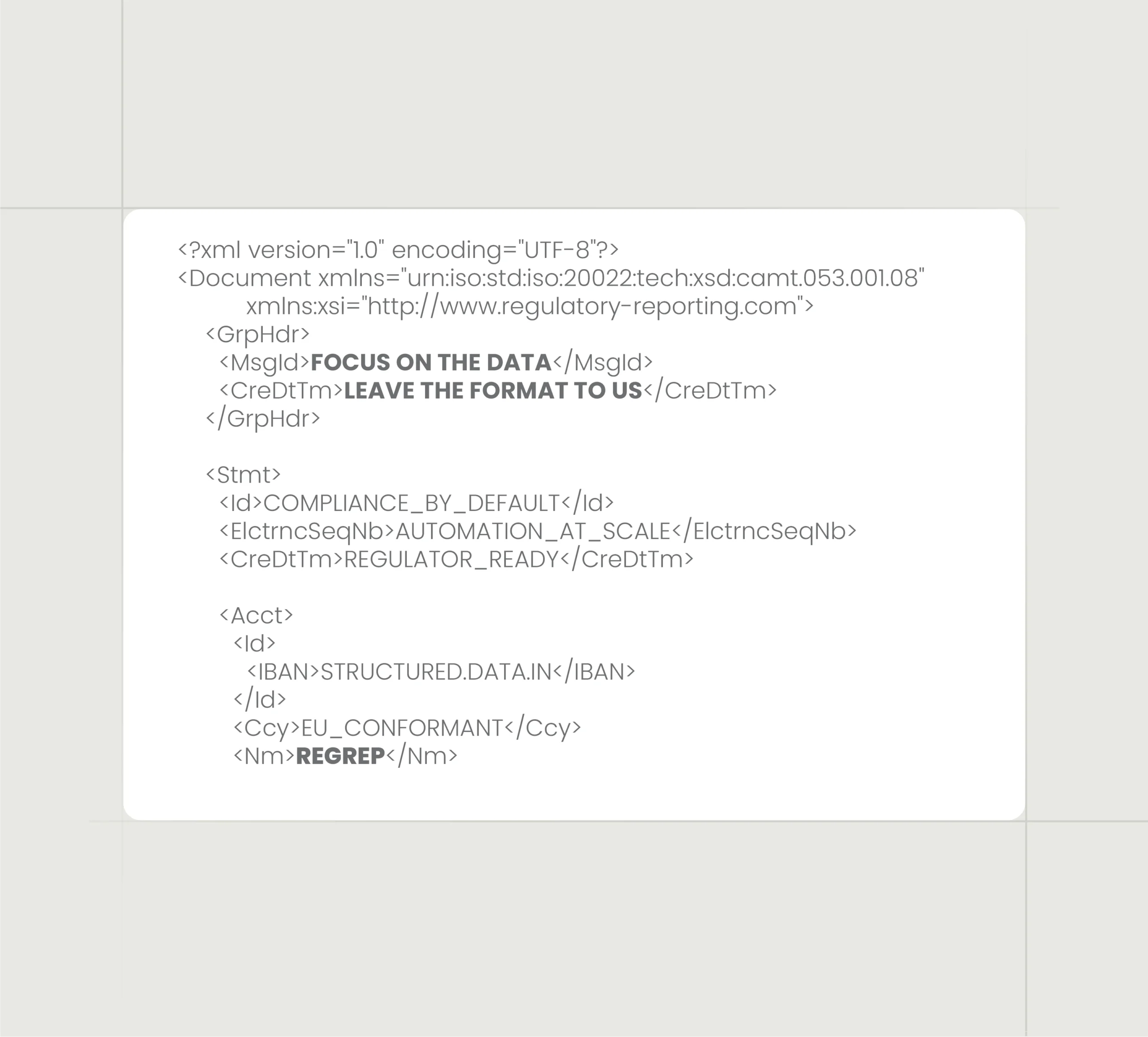 Focus on the data FOCUS ON THE DATA, LEAVE THE FORMAT TO US.