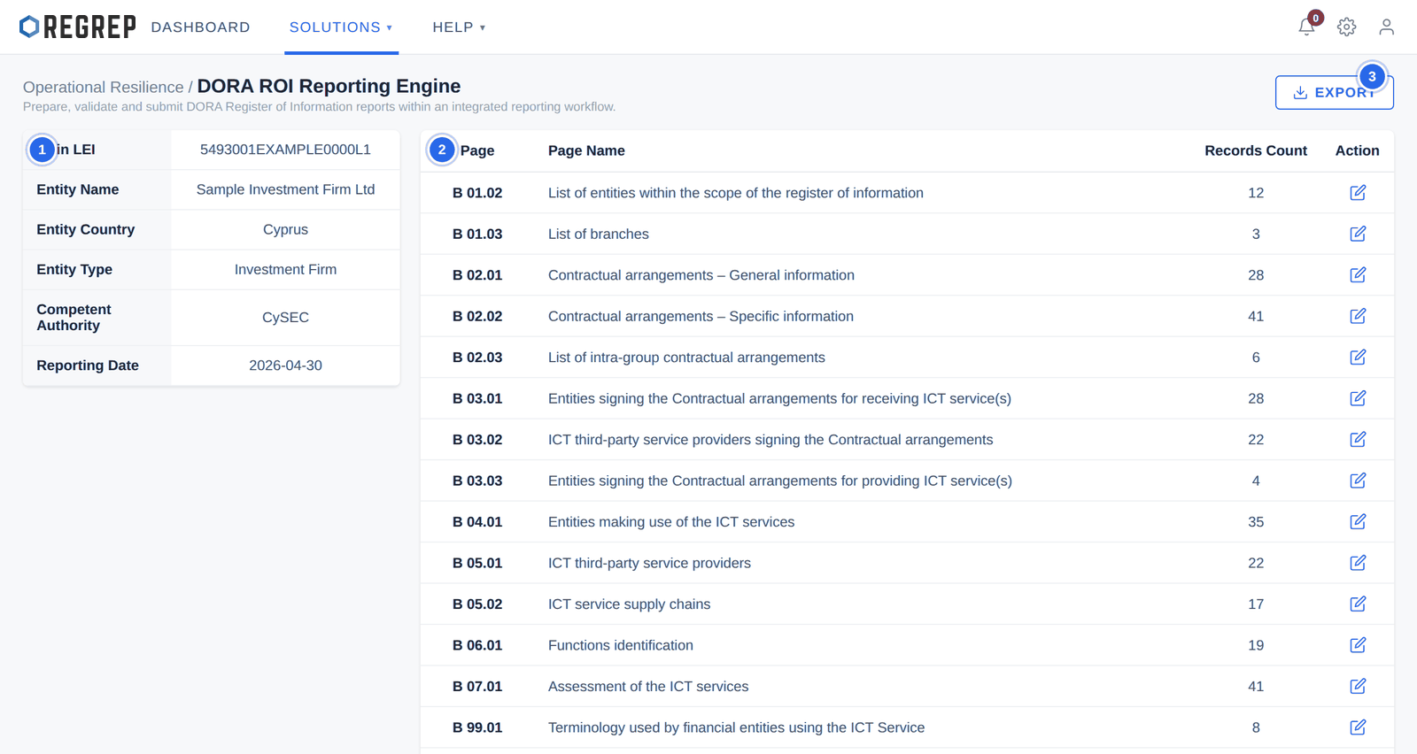 The DORA ROI Reporting Engine