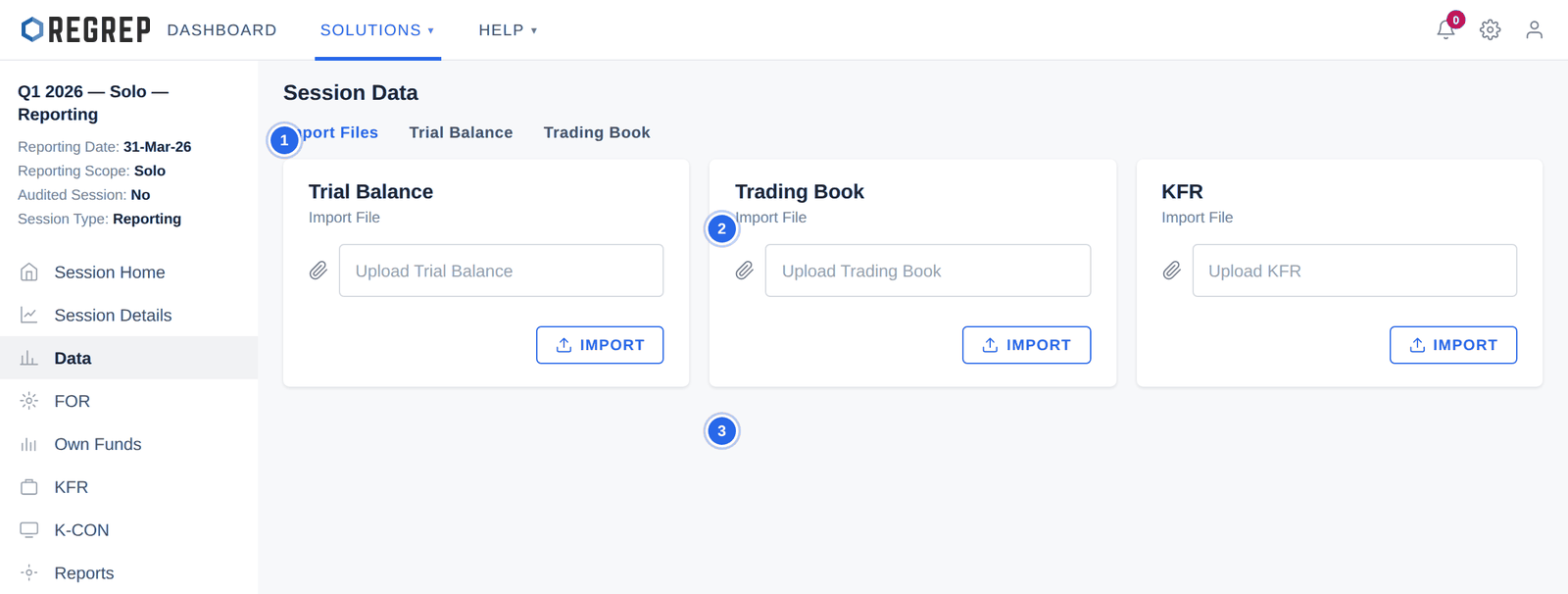 Data → Import Files